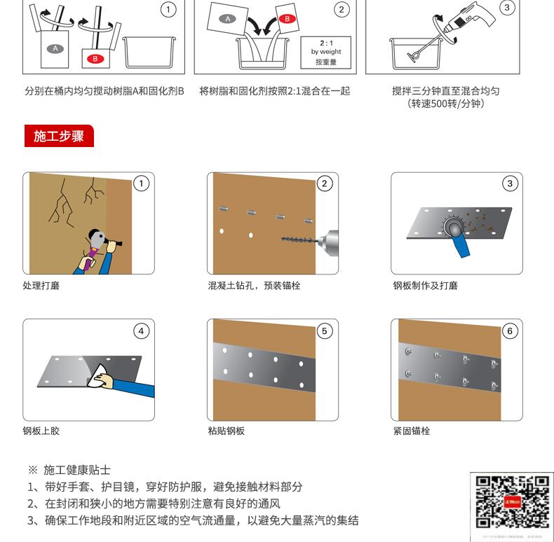 包钢青松路街道粘钢加固施工过程